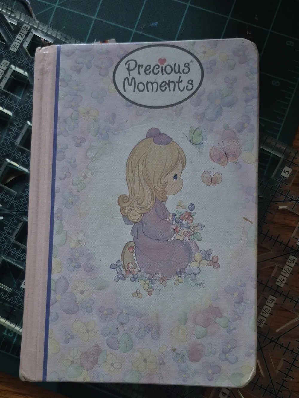 Precious Moments Pastel Floral Girl Hardcover Bible - Lavender & Cream